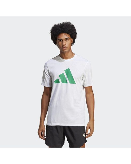 Adidas White Train Essentials Feelready Logo Training T-shirt for men