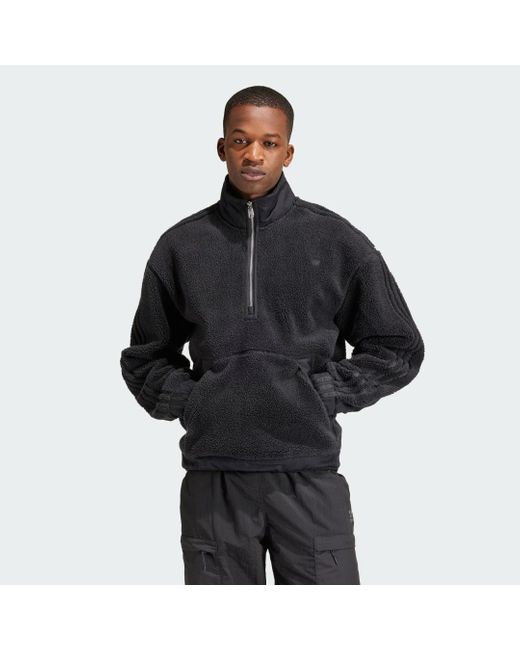 Maglia Premium Essentials+ 1/2 Zip di Adidas in Black da Uomo