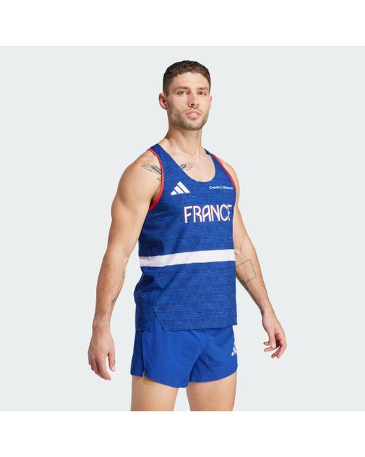 Adidas Blue Team France Athletisme Tank Top for men