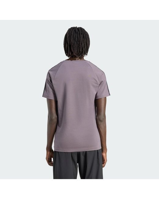 Adidas Purple Adicolor Trefoil Tight Tee for men
