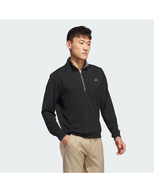Adidas Black Lightweight Half-zip Top for men