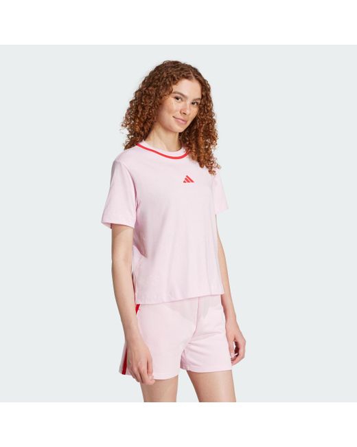 Adidas Pink Essentials Color Pop Cotton Tee