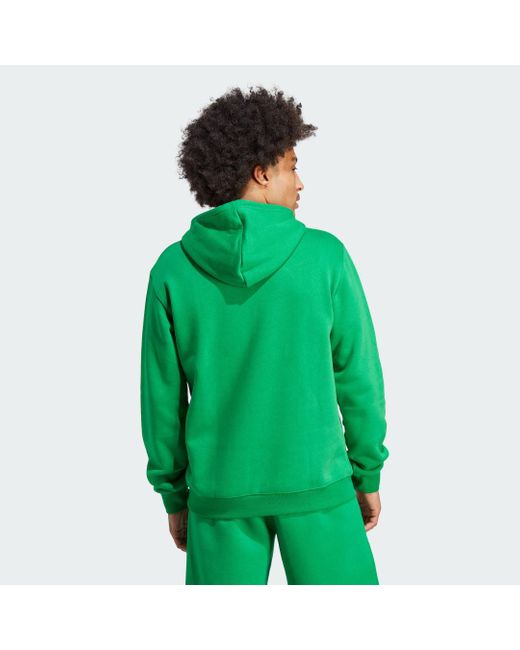 Adidas Green Trefoil Essentials Hoodie for men