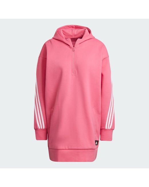 Adidas Pink Future Icons 3-Stripes Long Hoodie