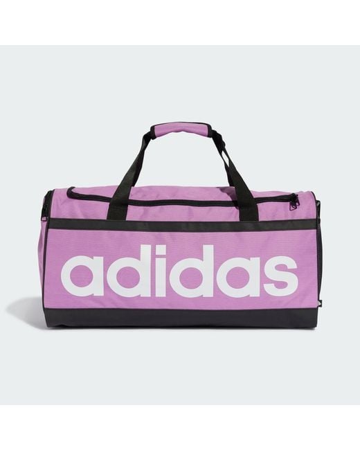 Adidas Originals Purple Essentials Linear Duffel Bag Medium