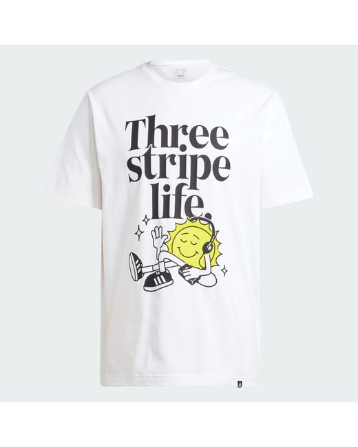 Adidas White Positivity Graphic Tee for men