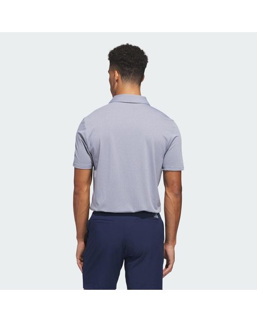 Adidas Blue Performance Textured Polo Shirt for men