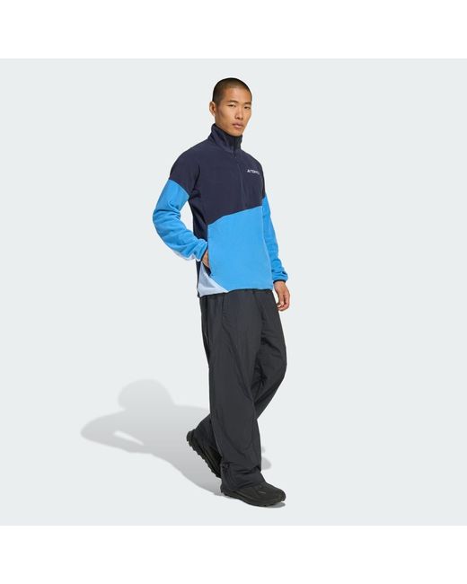 Adidas Blue Terrex Multi Climawarm Fleece Anorak for men