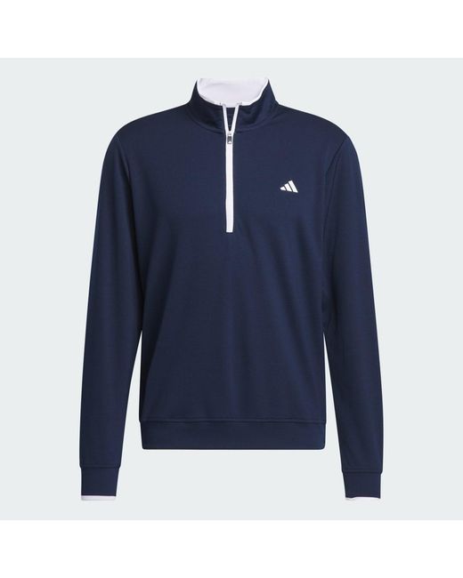 Adidas Blue Lightweight Half-zip Top for men