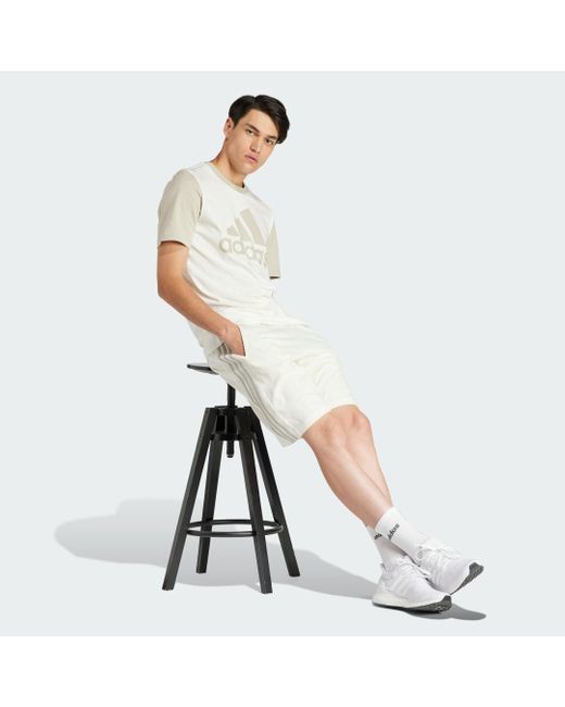 Adidas White Essentials Single Jersey Big Logo T-shirt for men