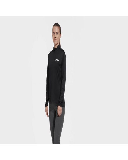 Adidas Originals Black Terrex Multi Half-zip Long Sleeve Long-sleeve Top