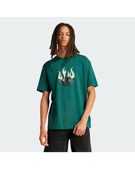 Adidas Green Flames Logo T-shirt for men