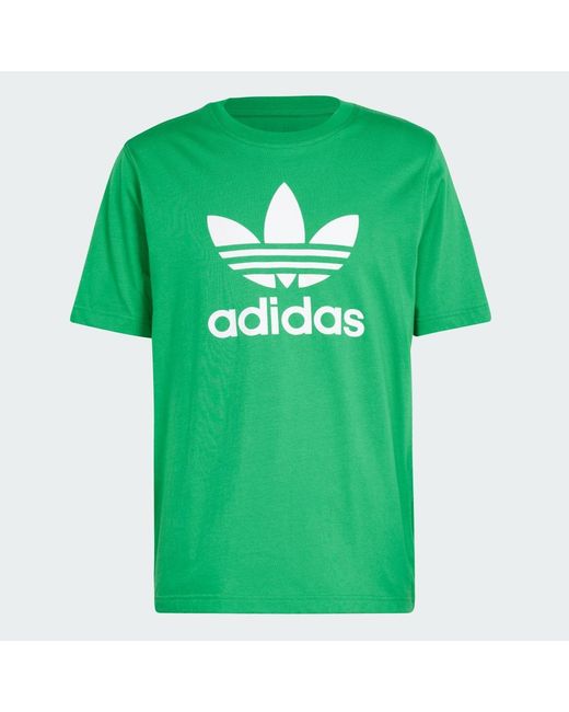 Adidas Green Adicolor Trefoil Tee for men