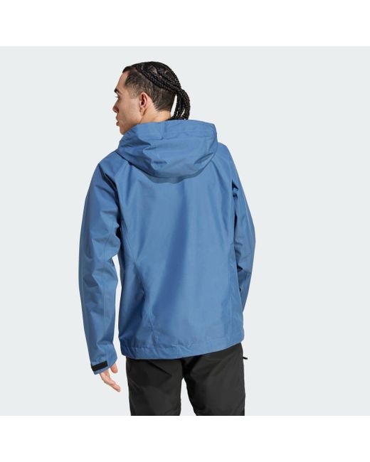 Adidas Blue Terrex Xperior Gore-Tex Paclite Rain Jacket for men