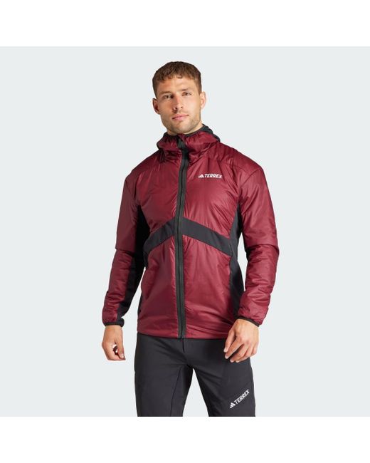 Adidas Red Terrex Techrock Gore-Tex Windstopper Hooded Jacket for men