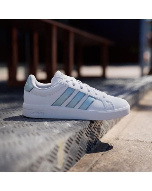 Adidas White Grand Court Base 3.0 Shoes