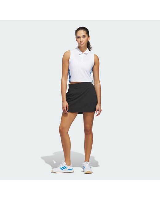 Adidas Blue Beyond The Course Crop Twistknit Polo Shirt