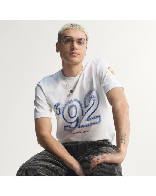 Adidas Blue Manchester United T-Shirt 90 for men