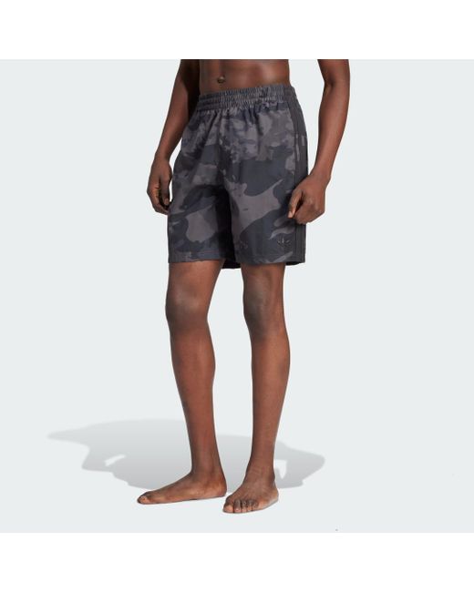 Adidas Blue Camo Allover Print Swim Shorts for men