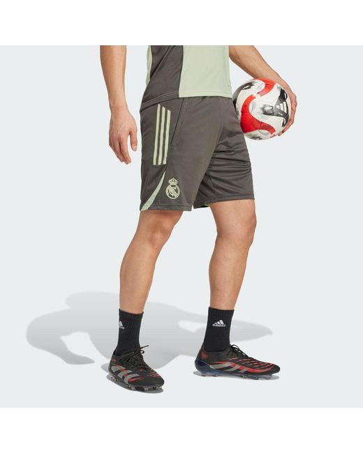 Adidas Gray Real Madrid Tiro 25 Competition Training Shorts for men