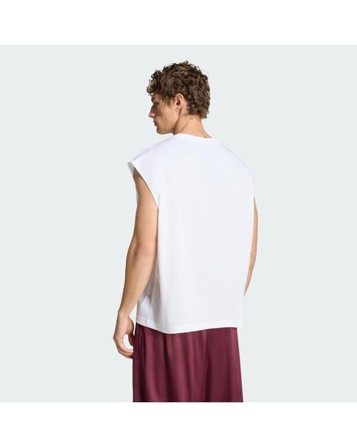 Adidas White Tennis Culture Graphic T.Shirt for men