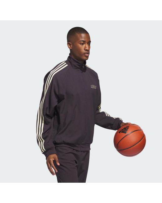 Adidas Blue Basketball Select Jacket for men