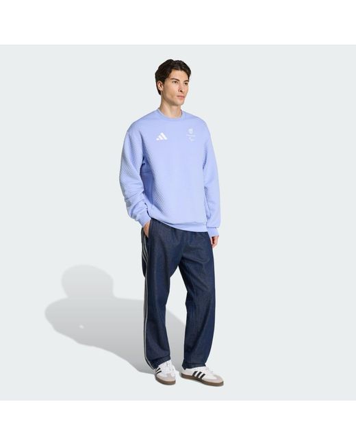 Adidas Blue Paralympicsgb Xploric Crew Neck Sweatshirt for men