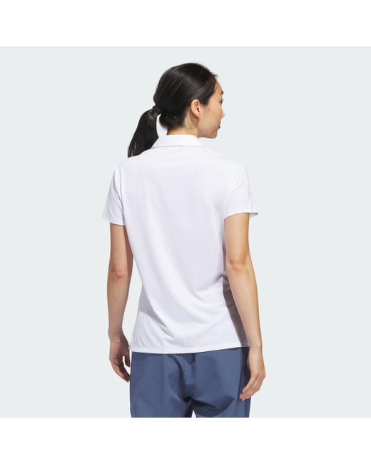 Adidas White Ultimate365 Solid Short Sleeve Polo Shirt