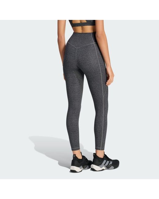 Adidas Blue Optime Essentials Workout Heather 7/8 Leggings