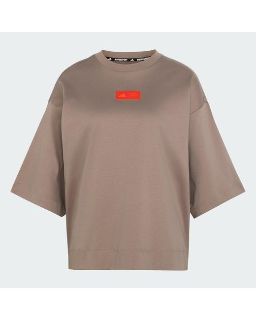 Adidas Brown Audi Revolut F1 Team Elevated Graphic Short Sleeve T-Shirt
