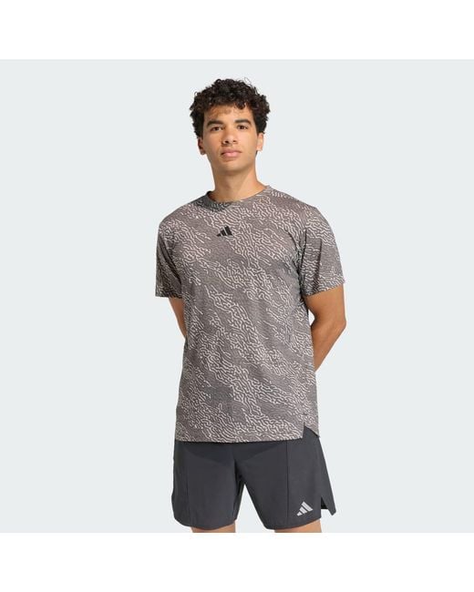 Adidas Gray D4T Primelift Aop T-Shirt for men