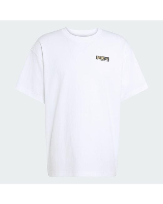 Adidas White Mart Poster Graphic Oversized T-Shirt for men