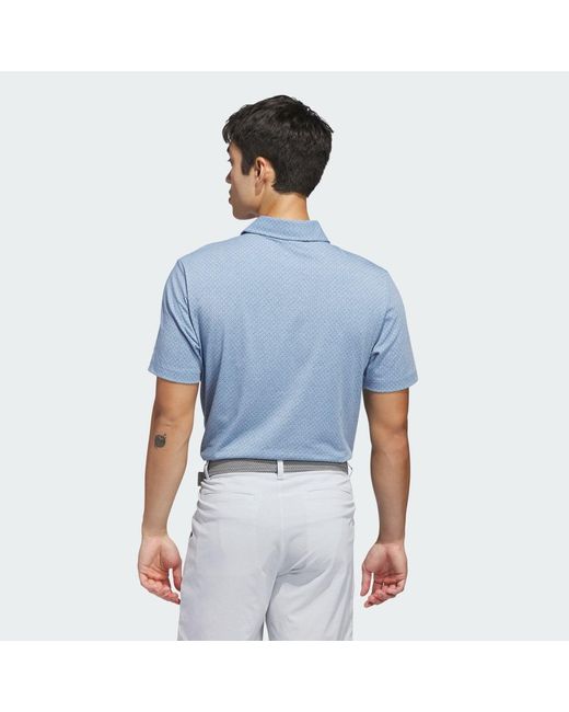 Adidas Blue Ultimate365+ Go-To Print Polo Shirt for men