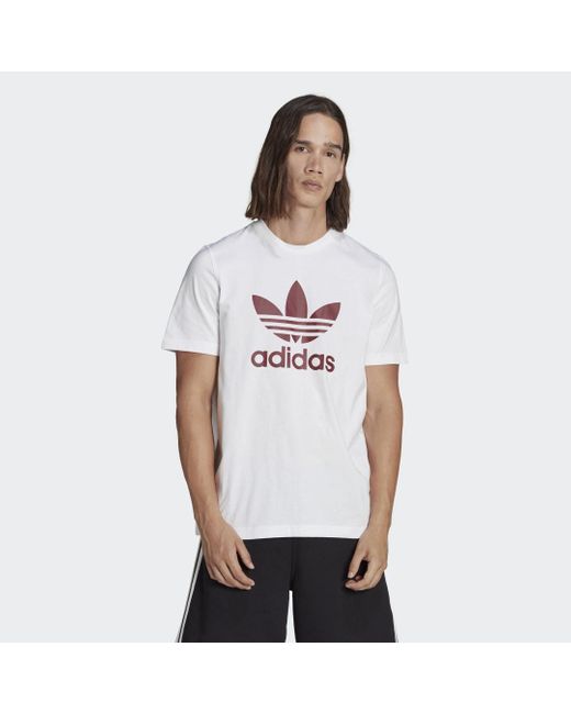 Adidas White Adicolor Classics Trefoil T-shirt for men
