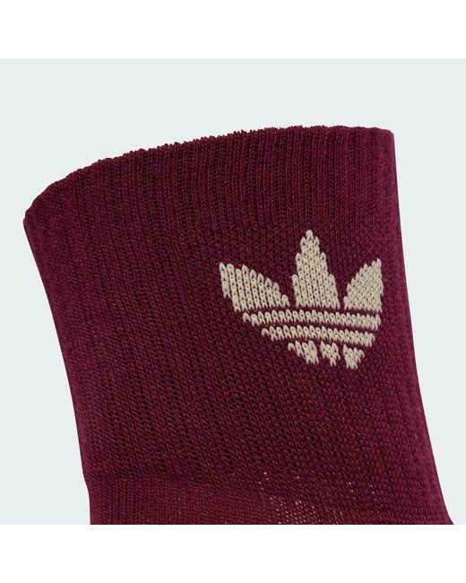 Adidas Red Mid Crew Socks 3 Pairs