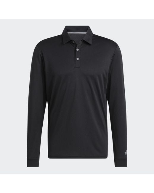 Adidas Black Long Sleeve Golf Polo Shirt for men