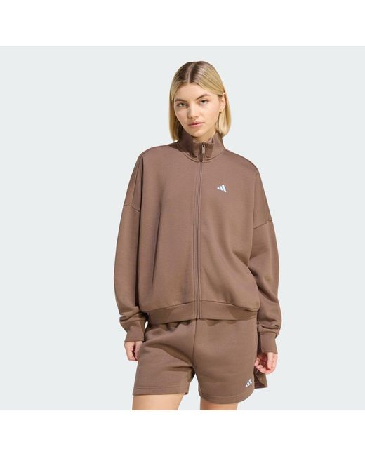 Adidas Brown 3 Stripes Track Tops