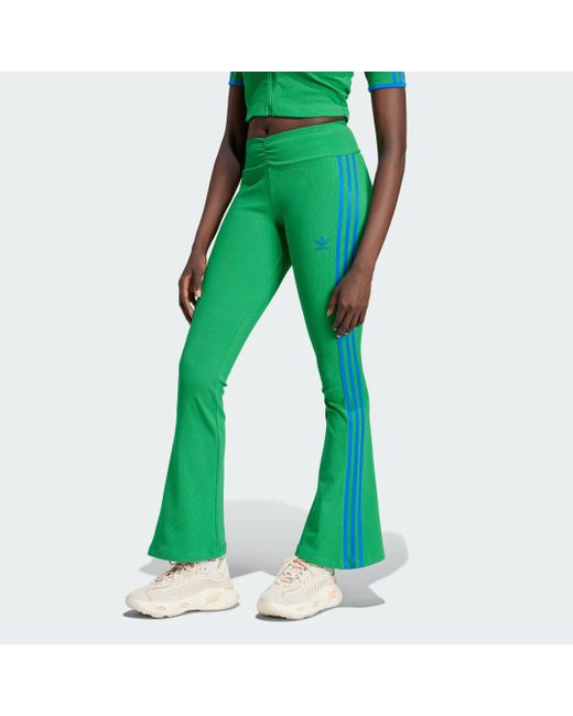 Adidas Green Originals Rib Flared Leggings