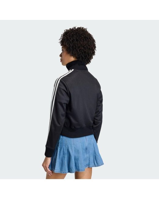 Adidas Blue Firebird Track Top With Knitted Crochet Details