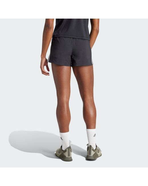Adidas Black Pacer Training 3-stripes Woven High-rise Shorts