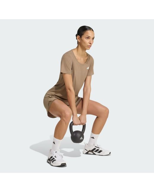 Adidas Brown Workout Essentials 2In1 Shorts