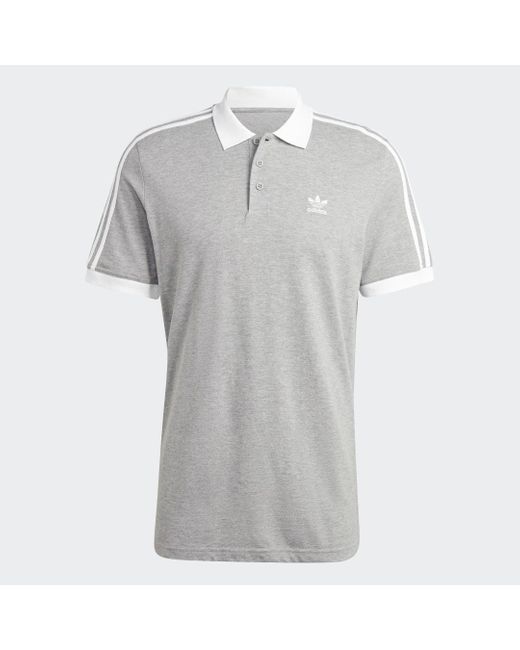 Adidas Gray Adicolor Classics 3-stripes Polo Shirt for men