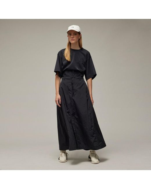 Y-3 Crinkle Nylon Skirt di Adidas in Black