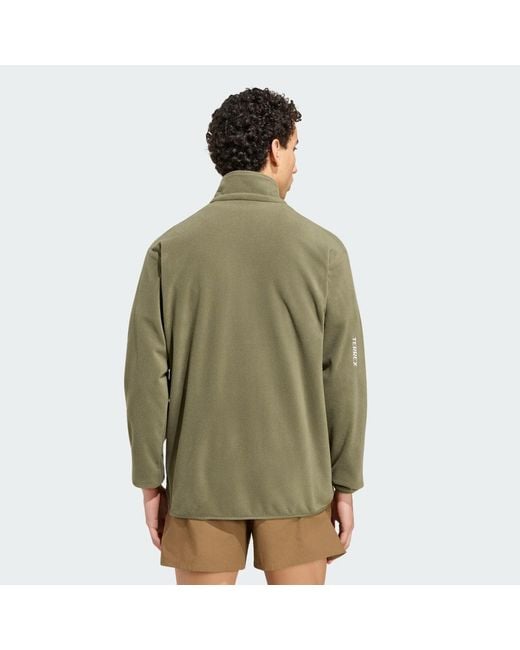 Adidas Green Terrex Multi Essentials Full Zip Fleece Jacket for men