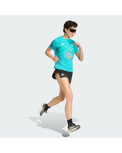 Adidas Blue Vienna Marathon Running Event T-Shirt Short Sleeve