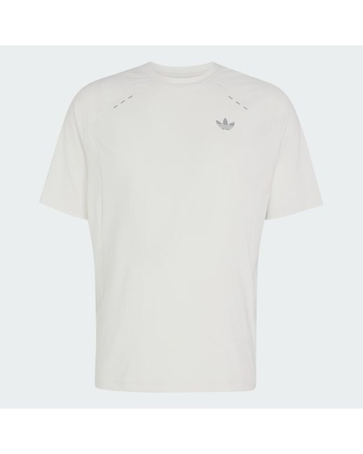 Adidas White Tech Trefoil Essentials Polyester T-Shirt for men