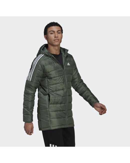 Parka imbottito Essentials di Adidas in Green da Uomo