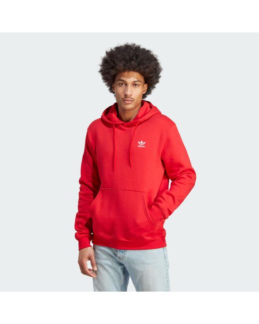 Hoodie Trefoil Essentials di Adidas in Red da Uomo