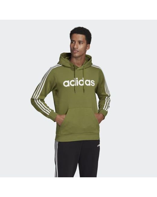men's adidas essential 3 stripe pullover hoodie