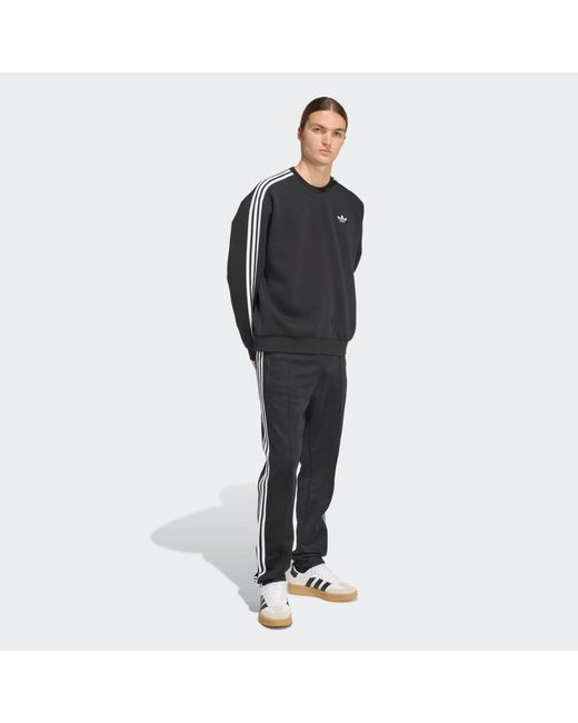 Adidas Black Adicolor 3-Stripes Oversized Crewneck for men